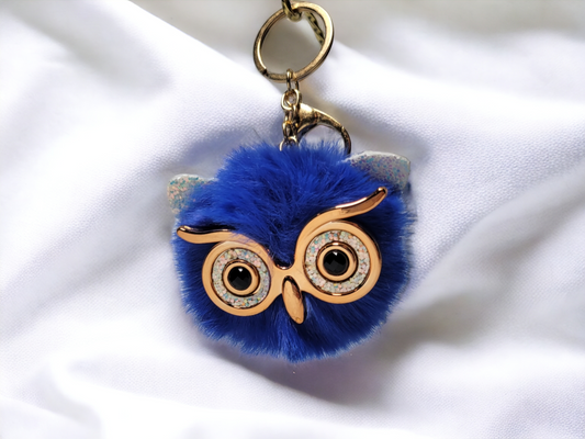 PUFFBALL OWL KEYCHAIN